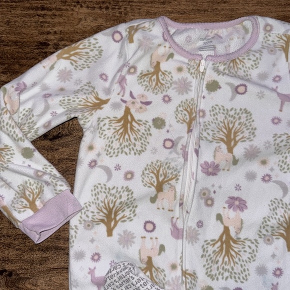 Forest friends fleece zip up pjs size 7 - Picture 2 of 2
